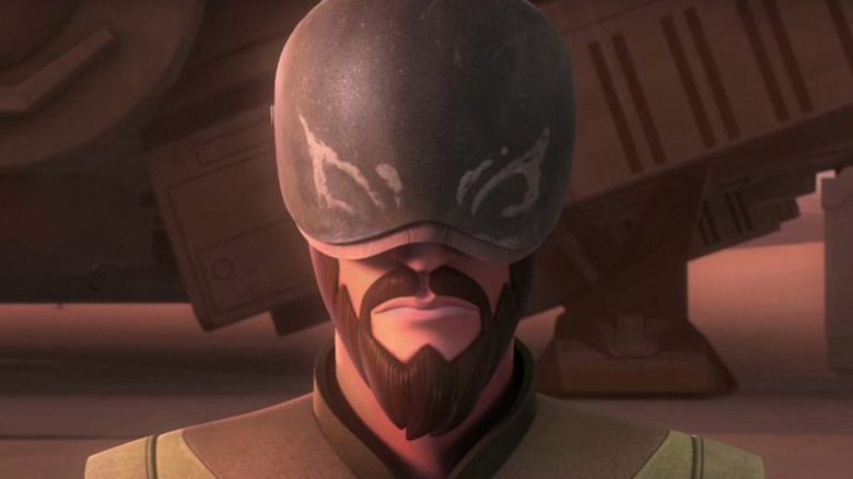 Kanan Jarrus wearing a mask