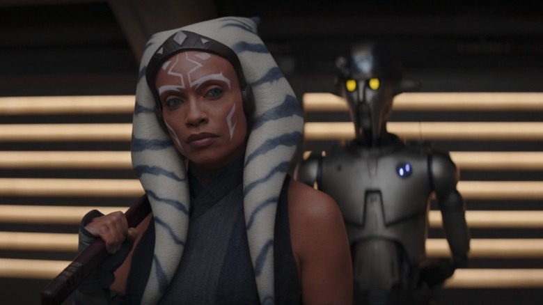 Ahsoka and a training droid on their ship