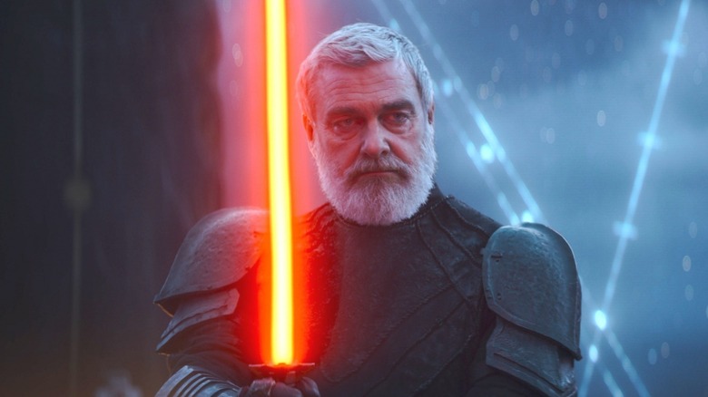 Baylan Skoll wielding a lightsaber 