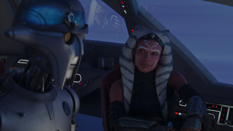 Ahsoka and Huyang sitting in the cockpit