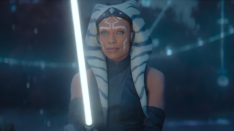 Ahsoka ignites her lightsaber