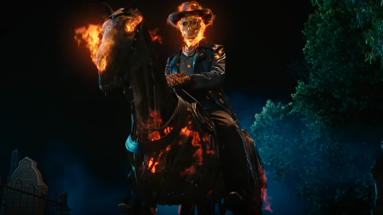 Phantom Rider on flaming horse