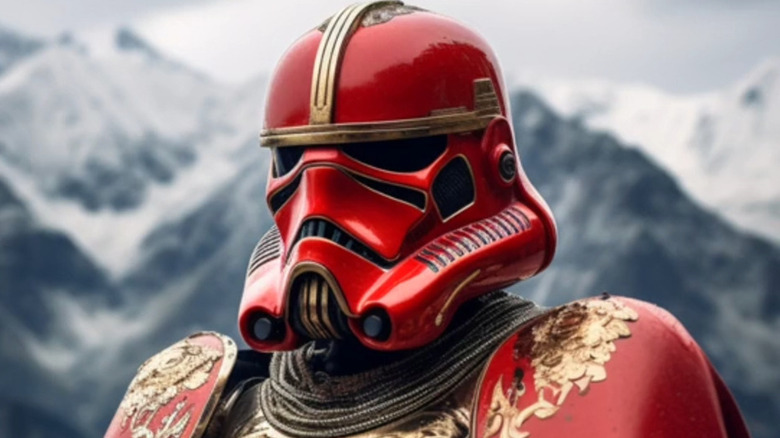 Stormtrooper red and gold armor