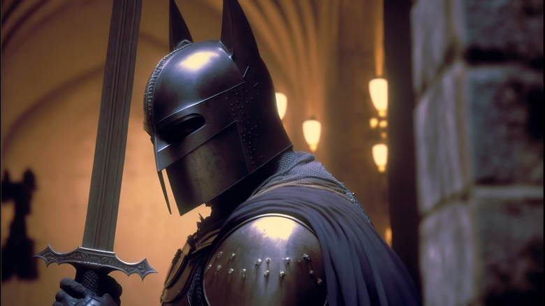 Medieval Batman with sword 