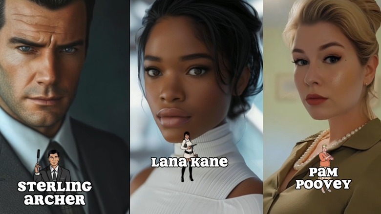 Live-action Archer, Lana, and Pam