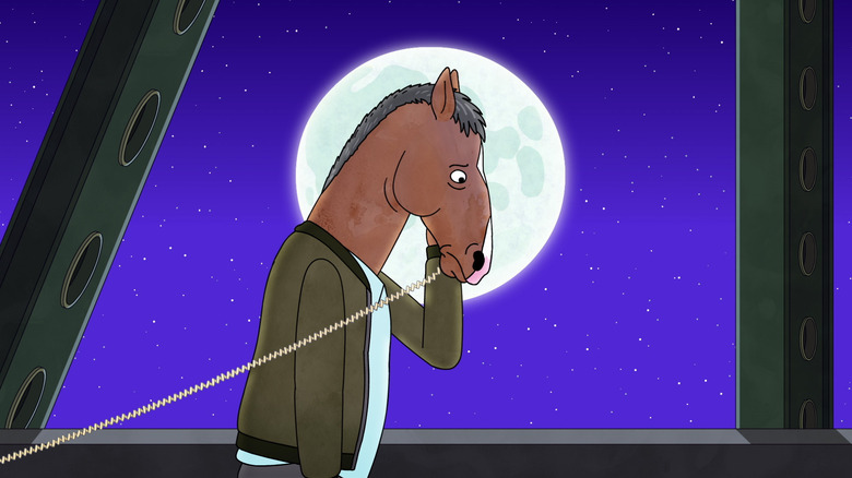 BoJack looking sad on phone