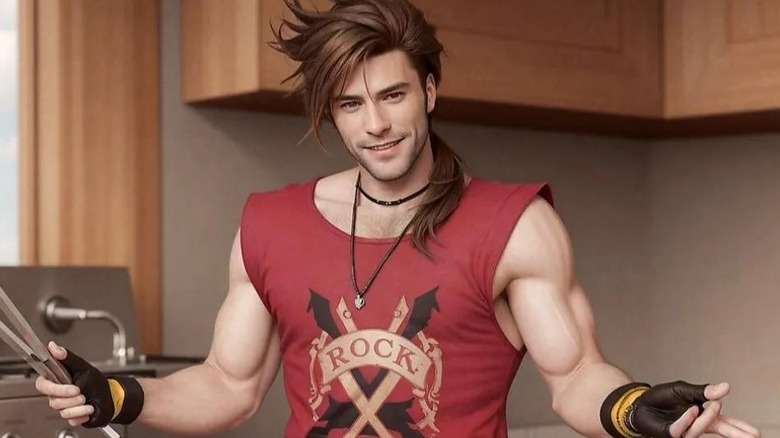 Gambit smiling in sleeveless shirt 