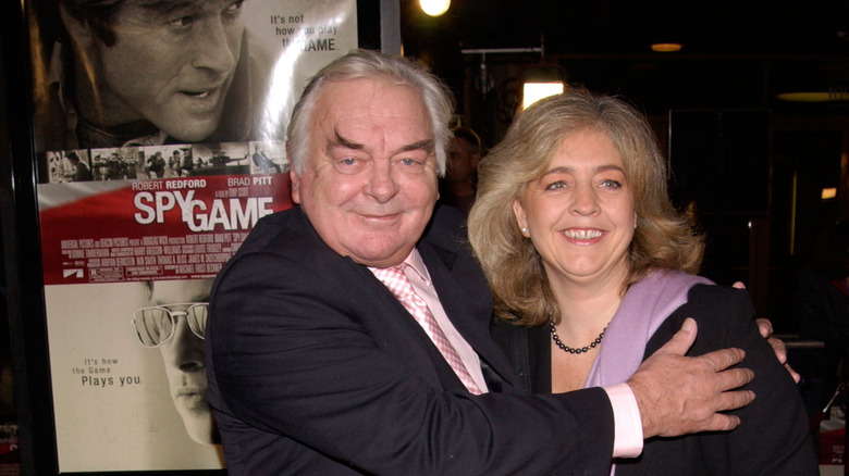 David Hemmings and wife hug