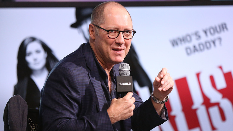 James Spader speaking at a panel