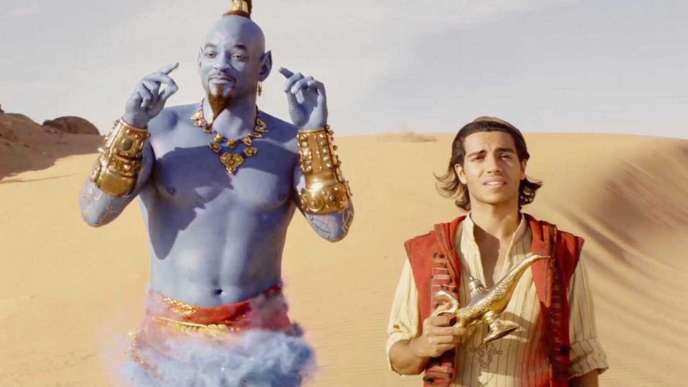 Will Smith and Mena Massoud in Aladdin (2019)