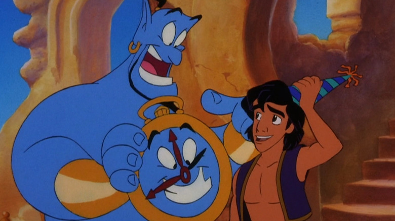 The Genie excitedly talking to Aladdin