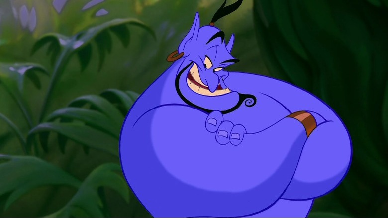 The Genie smiling