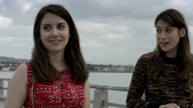 Brie and Lizzy Caplan smiles in Save the Date