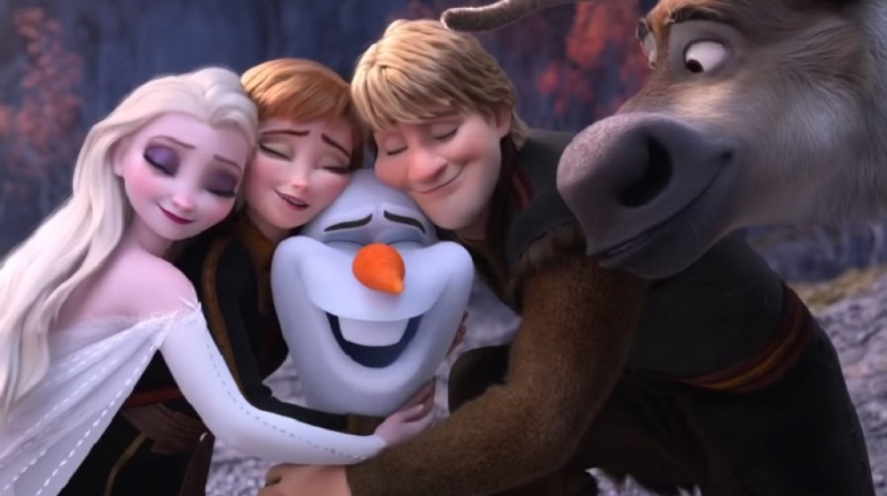 Elsa, Anna, Olaf, Kristoff, and Sven in Frozen II