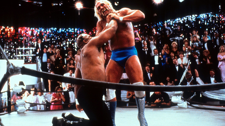 Zeus gets Rip Thomas in a chokehold in No Holds Barred (1989)