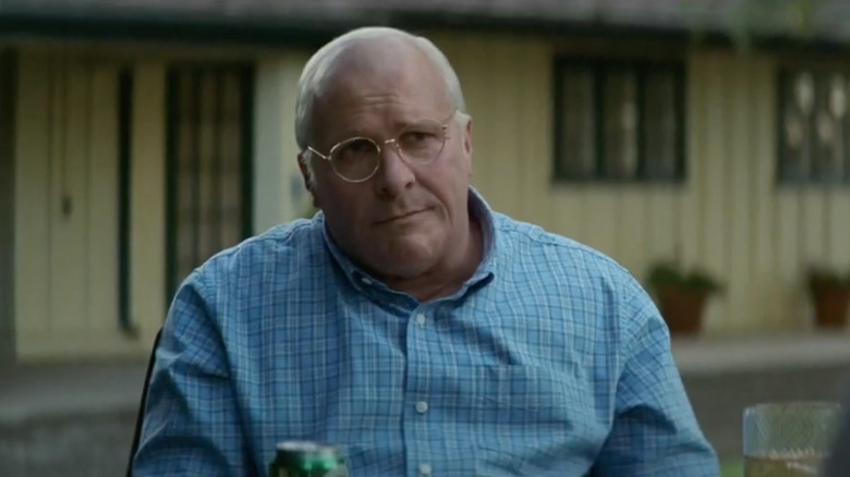 Dick Cheney frowns during supper