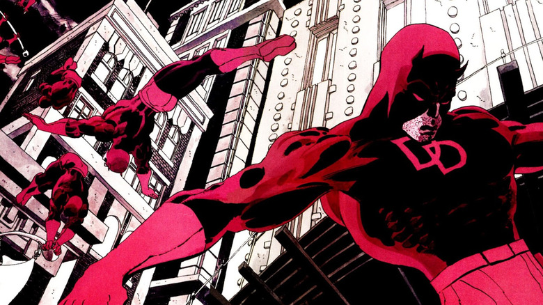 Daredevil performing acrobatics