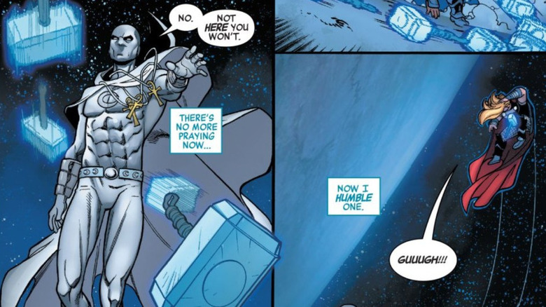 Moon Knight wields Thor's hammer