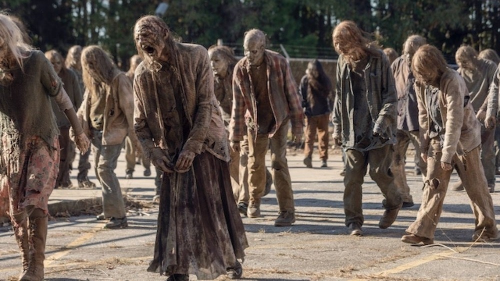 A horde of walkers on The Walking Dead