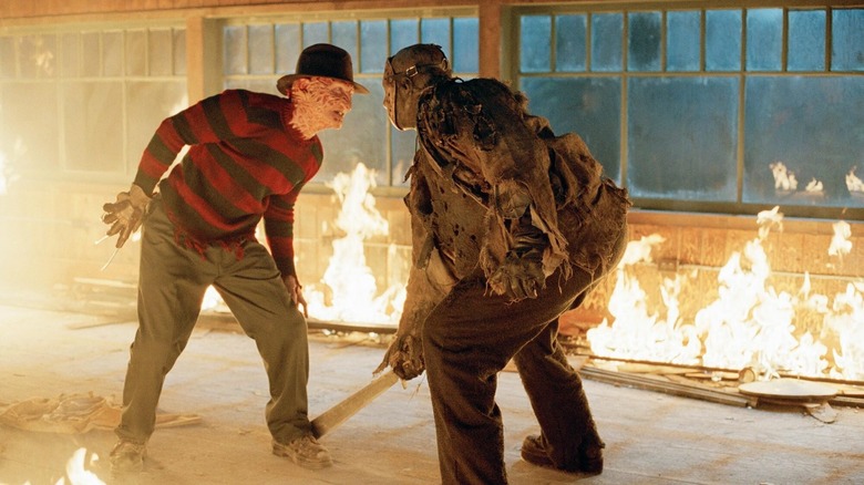 Freddy and Jason fighting