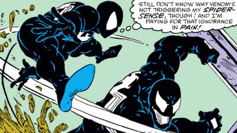 Spider-Man fighting Venom