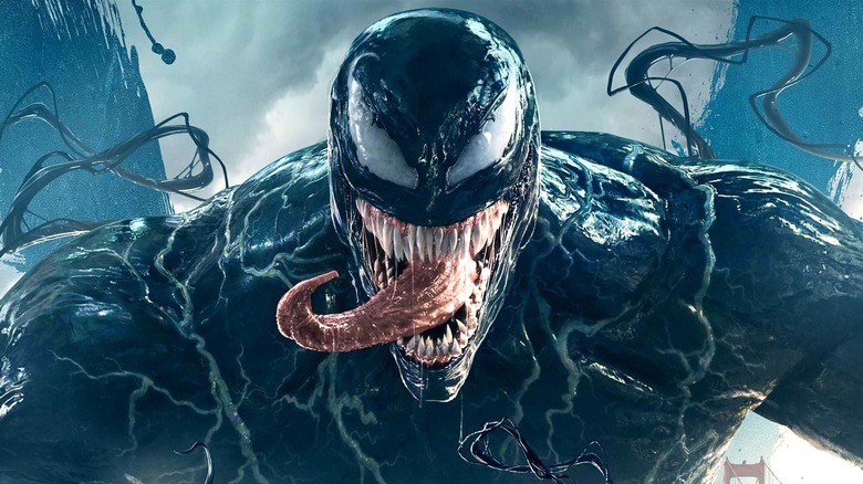 Venom sticking its tongue out