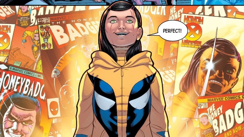 Gabby smiling in Wolverine hoodie