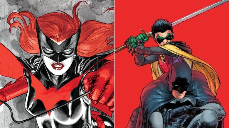 Split image of Batwoman and Damian