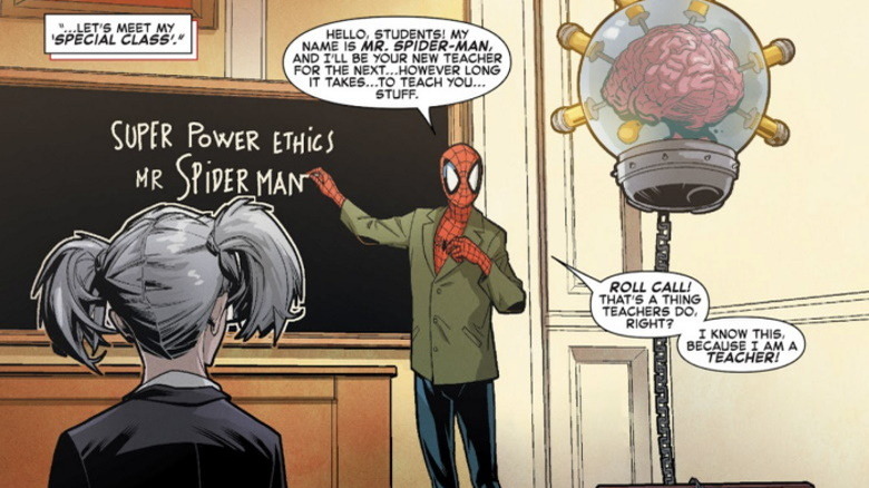 Spider-Man teaching a class