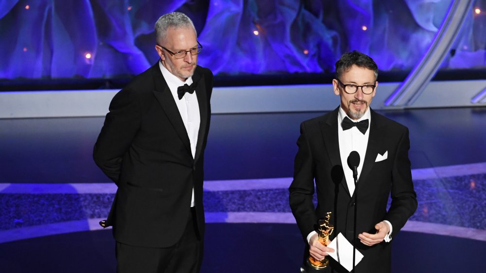 Mark Taylor and Stuart Wilson accepting their Best Sound Mixing Oscar for 1917