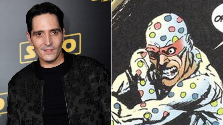 Split image of David Dastmalchian and The Polka-Dot Man