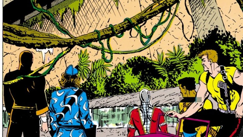 The Suicide Squad outside an ancient temple in Suicide Squad #9