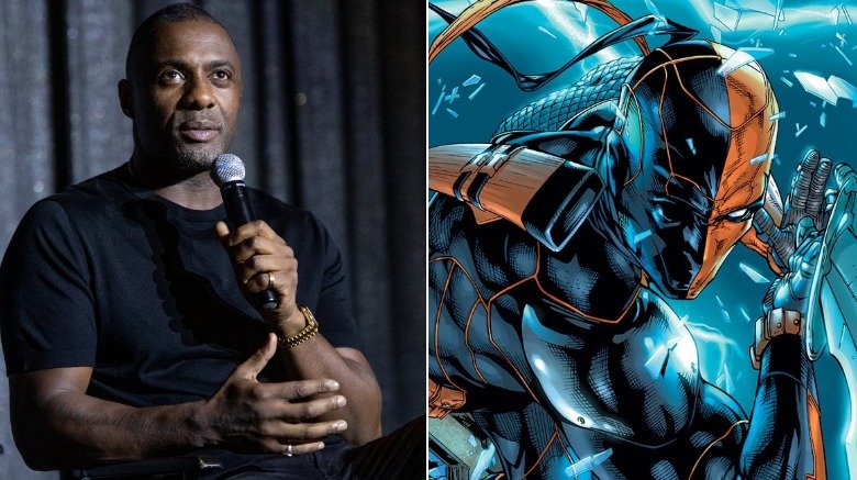 Split image of idris Elba and Deathstroke