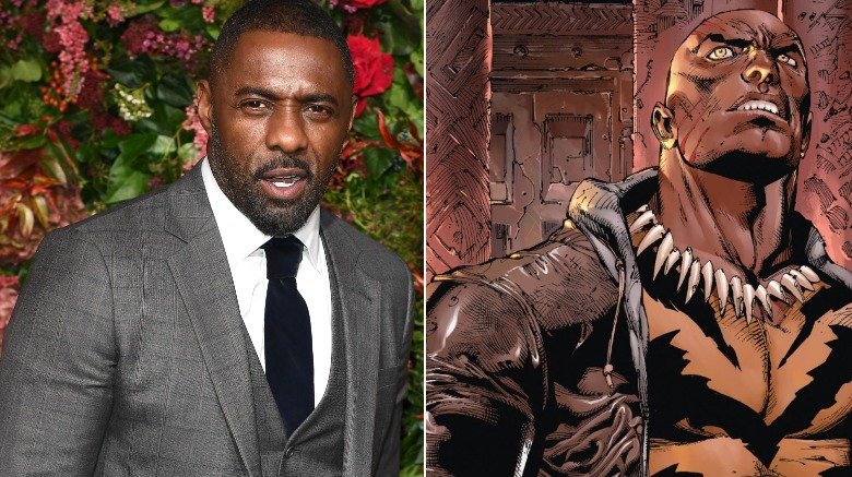 Split image of Idris Elba and the Bronze Tiger from DC Comics