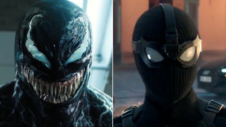 Split image of Venom & Spider-Man