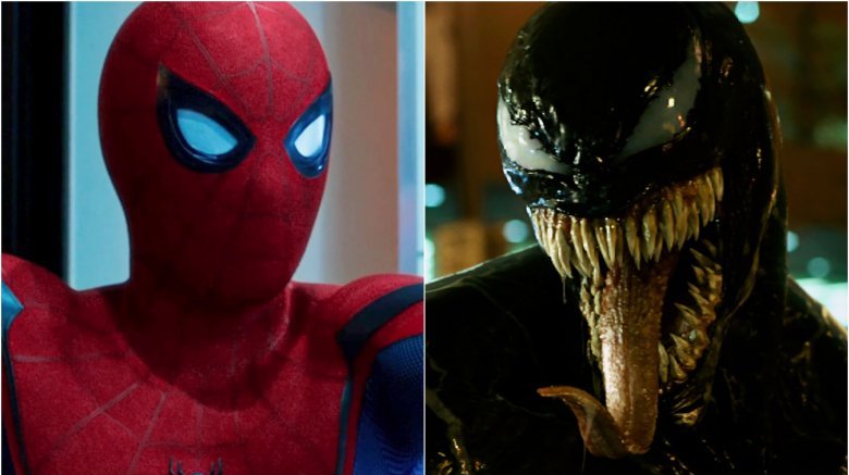 Split image of Spider-Man and Venom