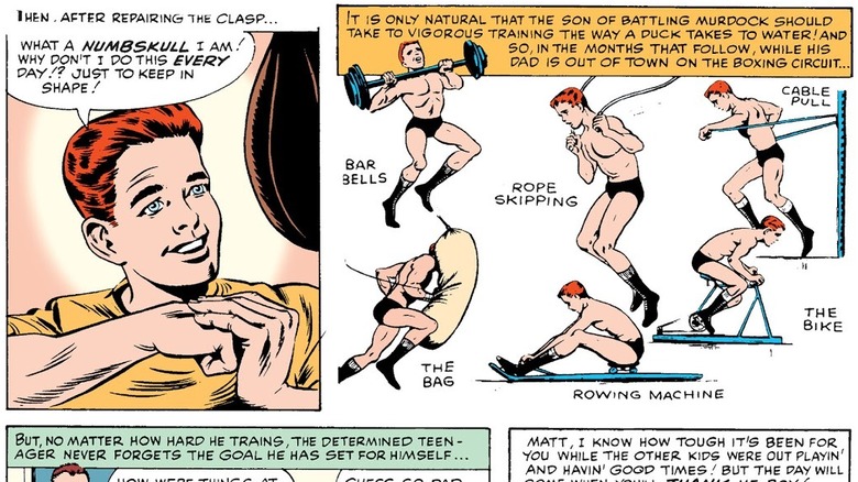 Matt Murdock trains himself physically