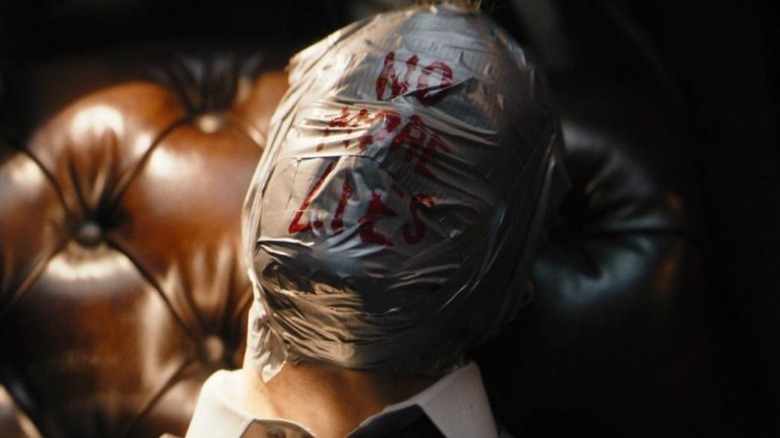 The mayor's corpse, head wrapped in duct tape