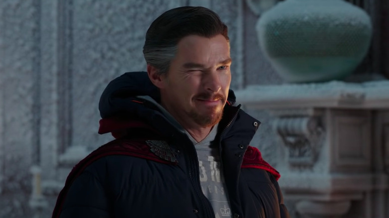 Doctor Strange winks while dressed in plainclothes