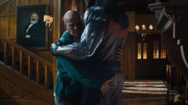 Deadpool grabbing Colossus' colossal butt