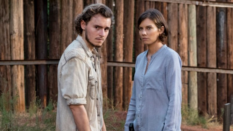 "Lauren Cohan and Callan McAuliffe in The Walking Dead"