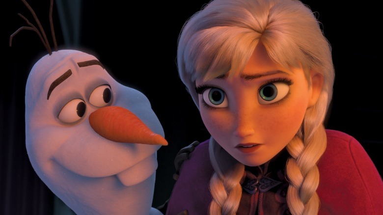 Elsa and Olaf talking to each other