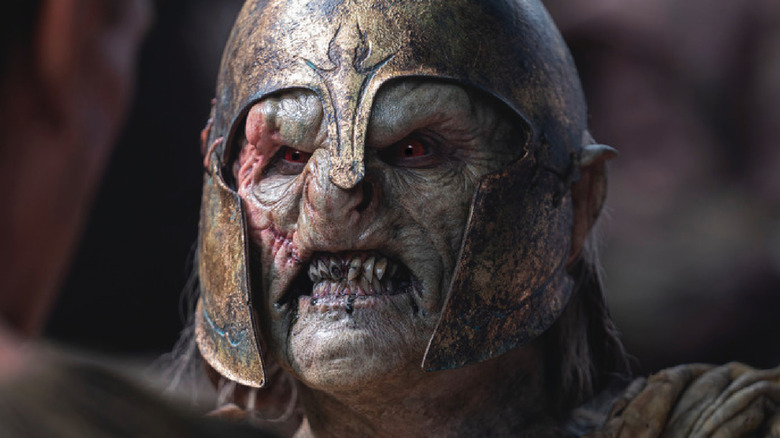 An Orc gnashes its teeth