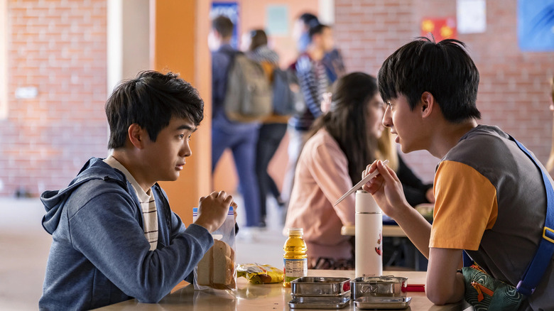 Jin and friend eating lunch