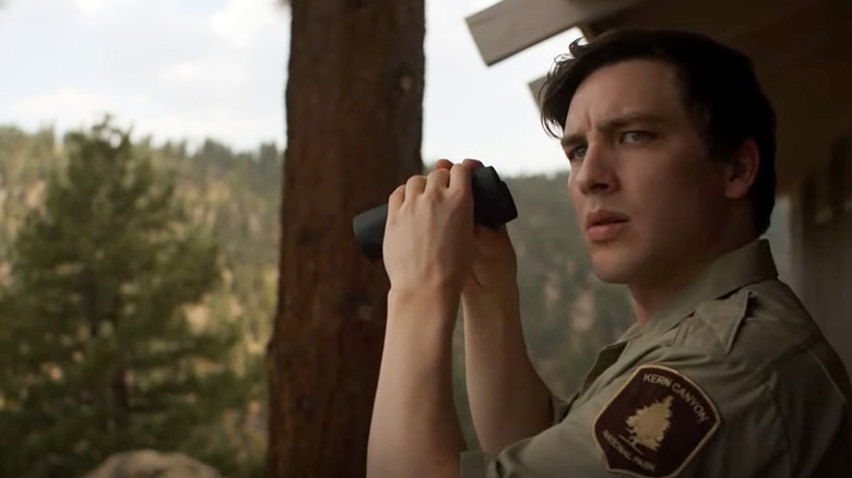 Stan Vogel with binoculars