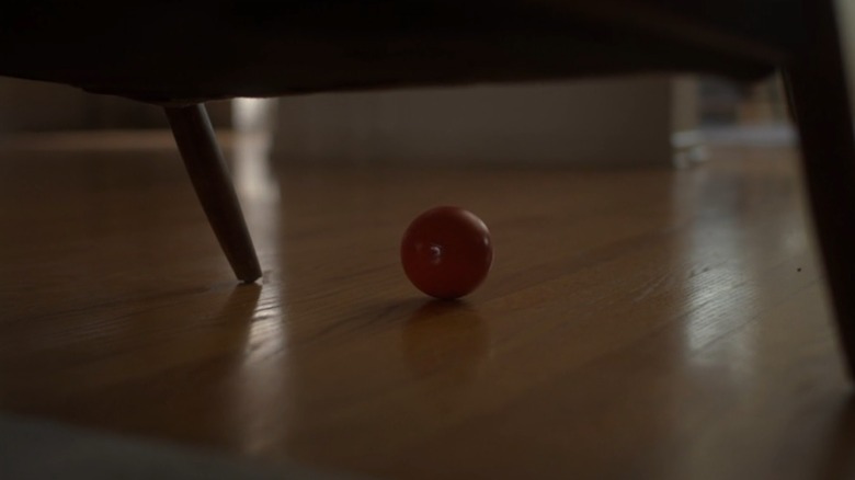 Red ball on floor