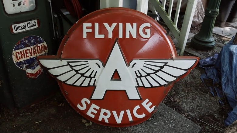 Sam's vintage Flying A Service sign