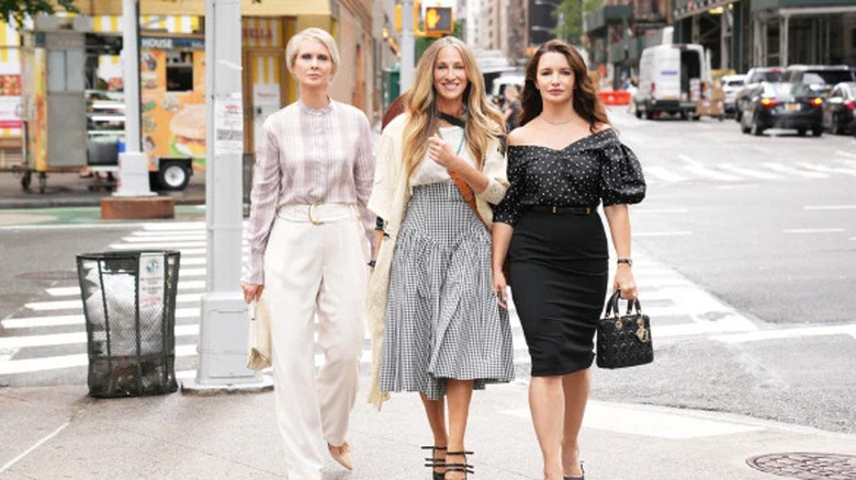 Charlotte Carrie Miranda Smiling on a New York City Streetcorner