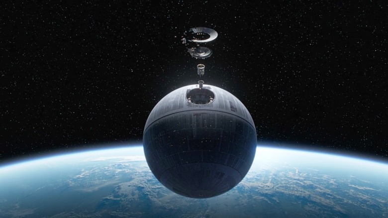 the Death Star being assembled 