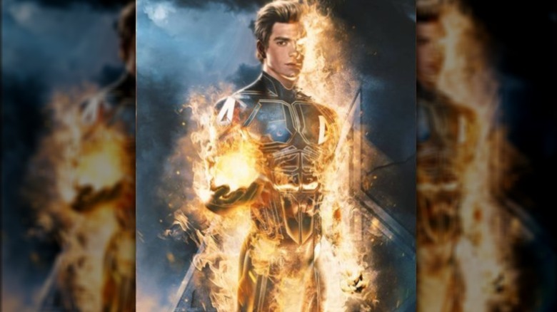 Johnny Storm on fire